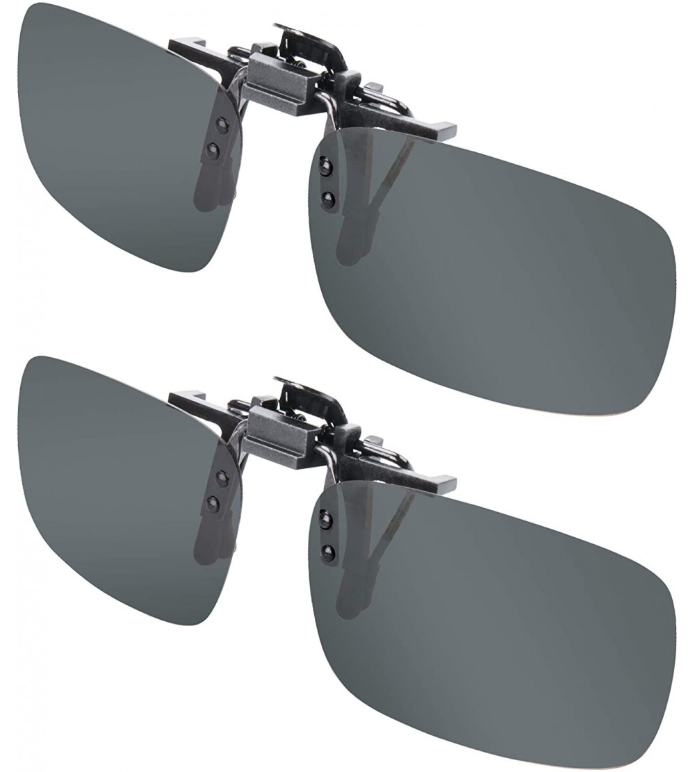 Rimless Clip-on Sunglasses- Unisex Polarized Frameless Rectangle Lens - 2 Black - CQ18KLTQK9N $23.40