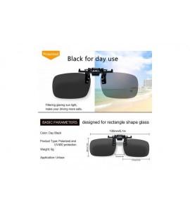 Rimless Clip-on Sunglasses- Unisex Polarized Frameless Rectangle Lens - 2 Black - CQ18KLTQK9N $23.40