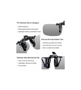 Rimless Clip-on Sunglasses- Unisex Polarized Frameless Rectangle Lens - 2 Black - CQ18KLTQK9N $23.40