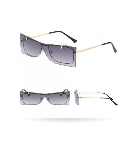 Oversized Square Oversized Sunglasses for Women Men Flat Top Fashion Shades - CD1943OGQ9H $18.24