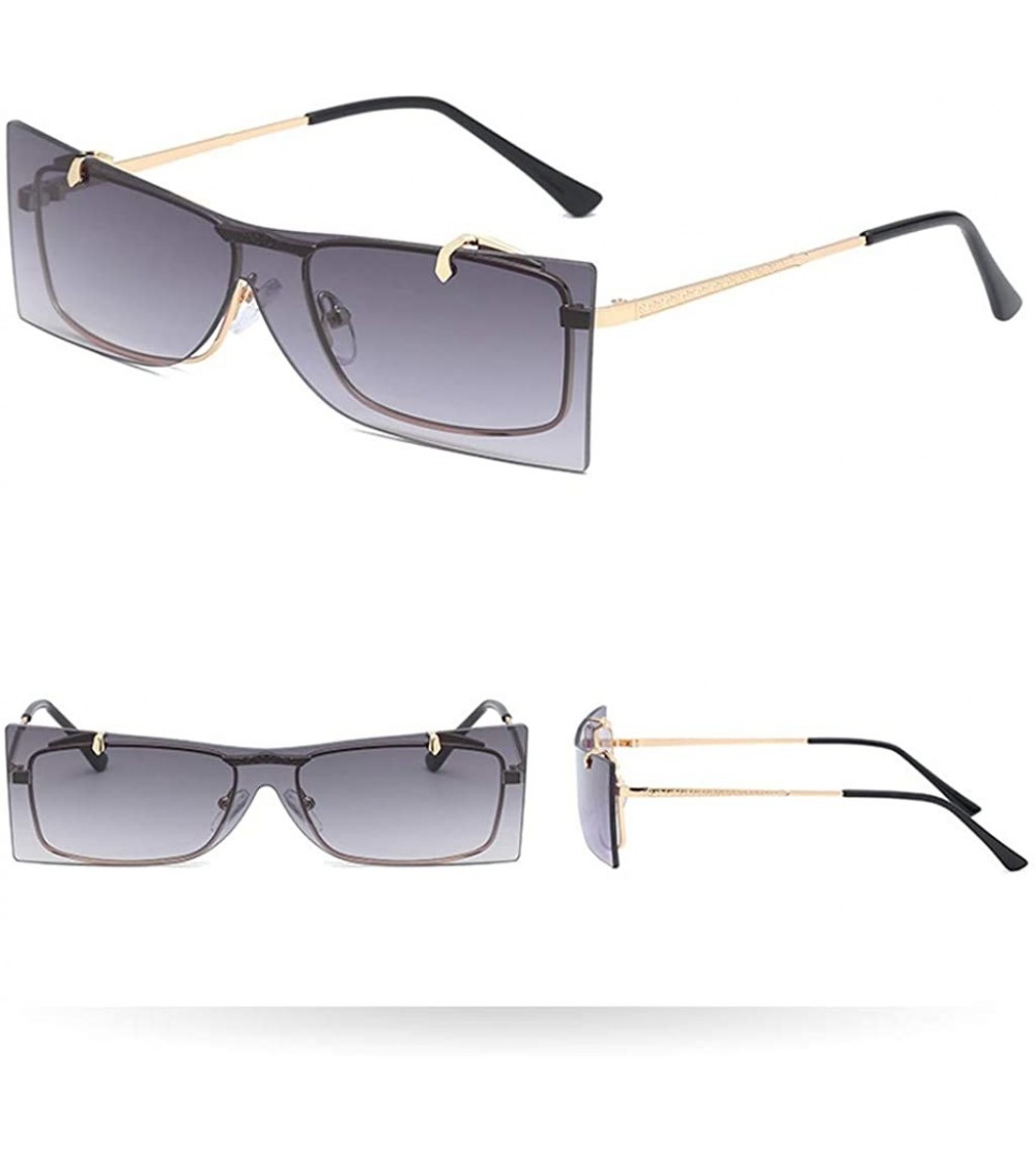 Oversized Square Oversized Sunglasses for Women Men Flat Top Fashion Shades - CD1943OGQ9H $18.24