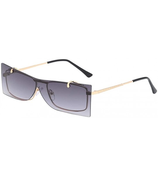 Oversized Square Oversized Sunglasses for Women Men Flat Top Fashion Shades - CD1943OGQ9H $18.24