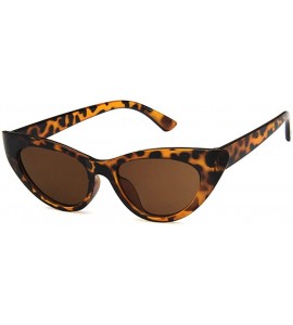 Oval Unisex Sunglasses Retro Blue Grey Drive Holiday Oval Non-Polarized UV400 - Leopard Brown - CU18RLSDMWQ $16.90