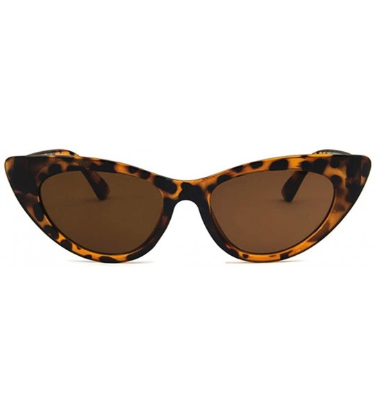 Oval Unisex Sunglasses Retro Blue Grey Drive Holiday Oval Non-Polarized UV400 - Leopard Brown - CU18RLSDMWQ $16.90