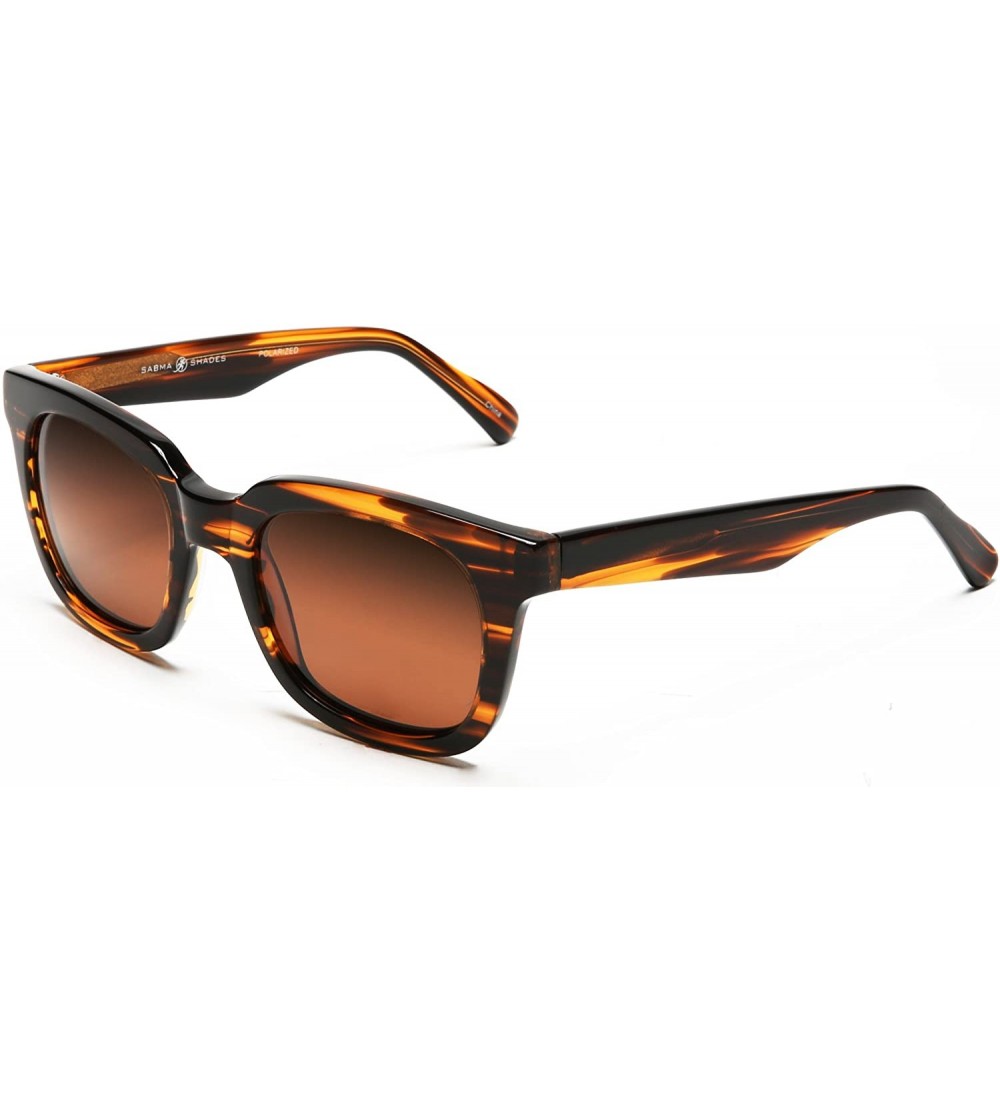Rectangular Polarized Manhattan Horned Rim Fashion Sunglasses - Brown - CC12E0DXNYT $68.40