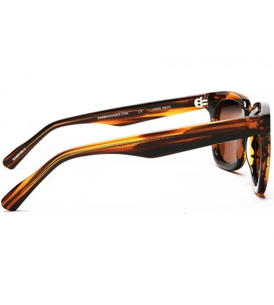 Rectangular Polarized Manhattan Horned Rim Fashion Sunglasses - Brown - CC12E0DXNYT $68.40