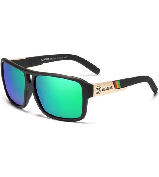 Sport Men's Polarized Sunglasses JAM Style Double Beam Outdoor Sports Sunglasses - Bluish Green - CJ18YA6G887 $47.06