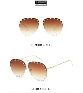 Aviator Classic Aviator Mirrored Flat Lens Colorful HD Locomotive Sunglasses For Women New2019 - CP18UI0KZAD $91.64