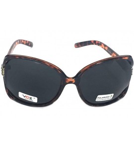 Oversized Oversized Vintage Rhinestone Polarized Sunglasses for Women - Tortoise - C4180YWO6GQ $33.54