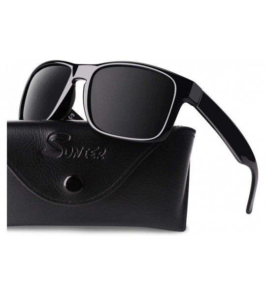 Square Polarized Sunglasses for Men Retro Classic Square Frame Shades SR003 - CH18TS98SG3 $34.18