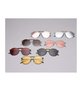 Goggle Fashion Large Frame Pilot Polarized Sunglasses Men's Driving Mirror Vintage Night Vision Goggles - Yellow - CC18U60D78...