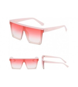 Semi-rimless Square Oversized Sunglasses for Women Men Flat Top Fashion Shades Ultralight UV Protection Mirror Lens Eyewear -...