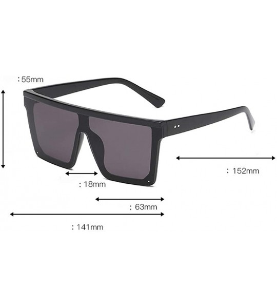 Semi-rimless Square Oversized Sunglasses for Women Men Flat Top Fashion Shades Ultralight UV Protection Mirror Lens Eyewear -...