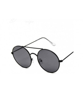 Aviator Sunglasses Women Vintage Round Ocean Color Lens Mirror Sunglasses Black Black - Gold Pink - C018Y3N9GQ2 $17.31