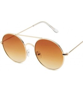 Aviator Sunglasses Women Vintage Round Ocean Color Lens Mirror Sunglasses Black Black - Gold Pink - C018Y3N9GQ2 $17.31