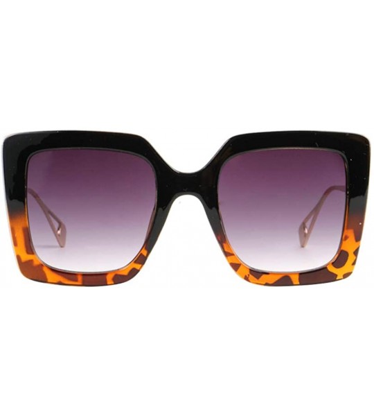 Square Image Lasbs Women's Oversize Designer Square Sunglasses IL1038 - Black Tortoise/ Grey - CE18YADX7XG $27.31
