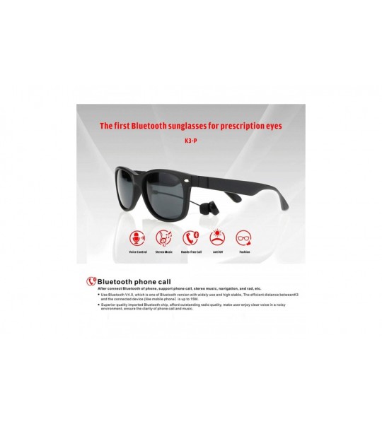 Round Smart sunglass bluetooth stereo headset glasses outdoor Polarized headphones sunglasses Replaceable lens - CI192E4RRTX ...