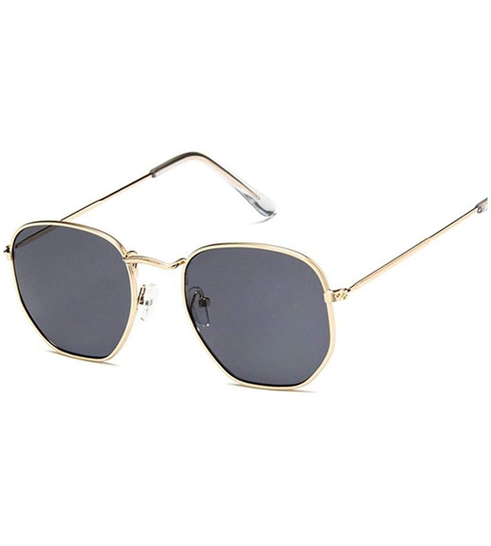 Square Shield Sunglasses Women Brand Designer Mirror Retro Sun Glasses Luxury Vintage Female Black Oculos - Gold Gray - CG198...
