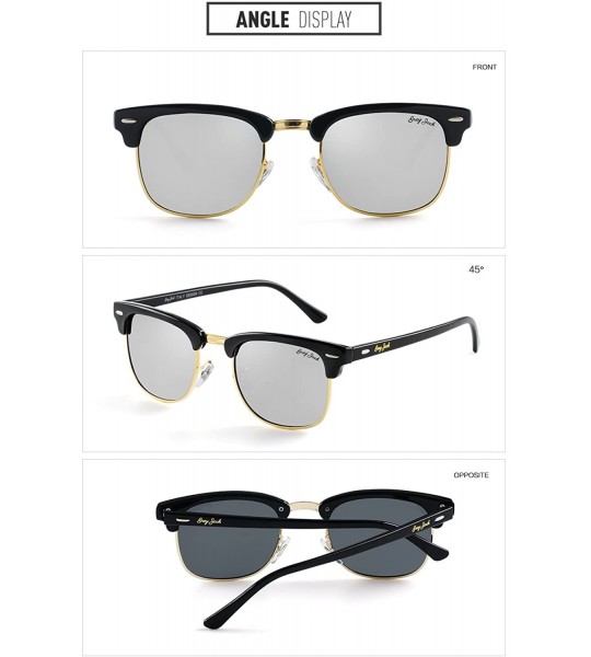 Rimless Classic Half Frame Sunglasses Fashion Eyeglasses for Men Women Ladies - Black Frame/Silver Lens - CV1895S0XC7 $34.71