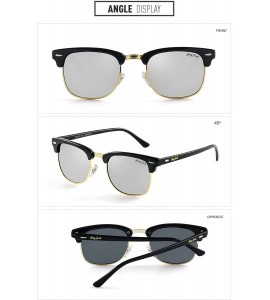 Rimless Classic Half Frame Sunglasses Fashion Eyeglasses for Men Women Ladies - Black Frame/Silver Lens - CV1895S0XC7 $34.71