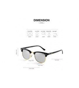 Rimless Classic Half Frame Sunglasses Fashion Eyeglasses for Men Women Ladies - Black Frame/Silver Lens - CV1895S0XC7 $34.71