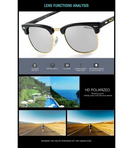 Rimless Classic Half Frame Sunglasses Fashion Eyeglasses for Men Women Ladies - Black Frame/Silver Lens - CV1895S0XC7 $34.71