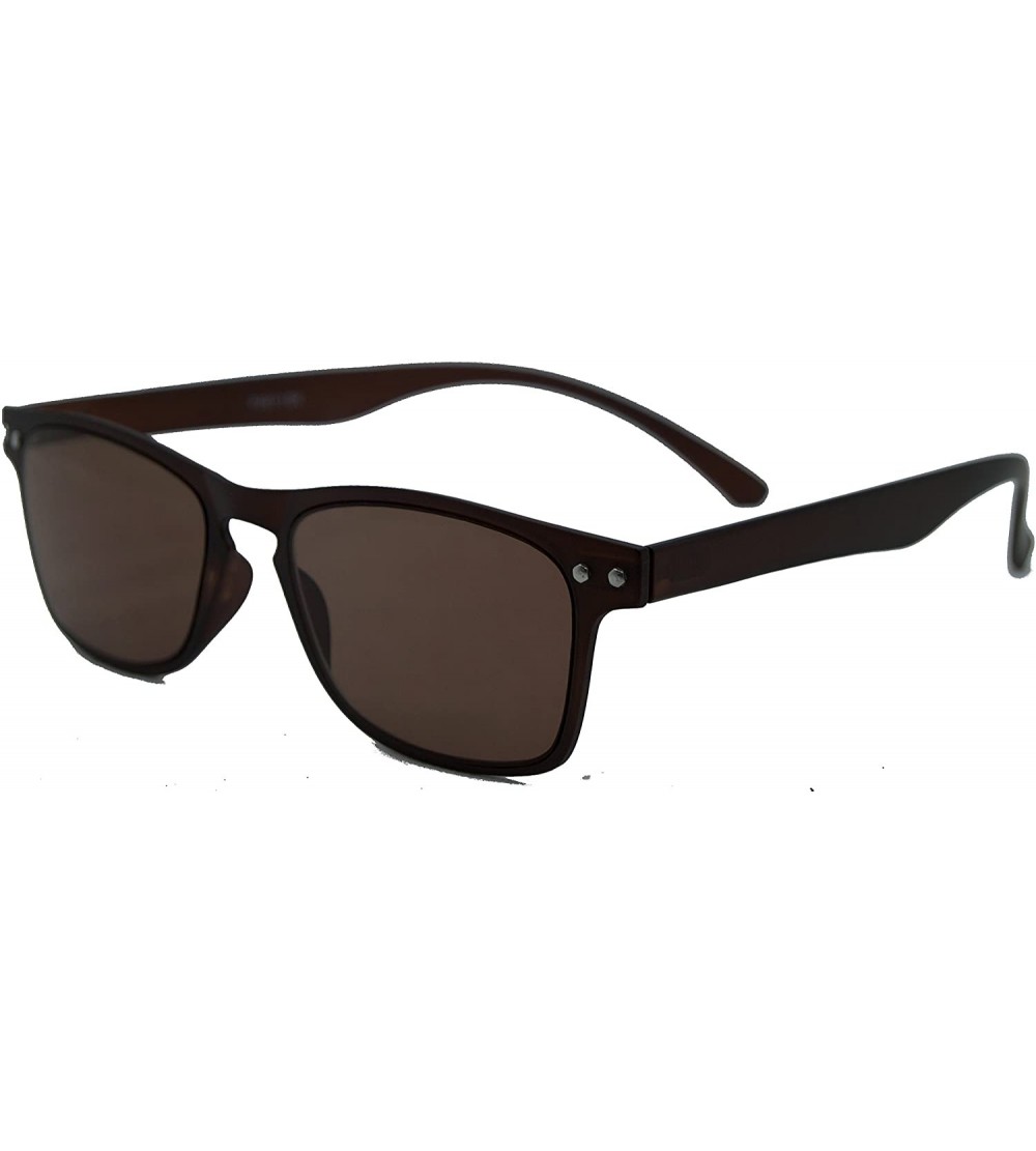 Wayfarer In FlexiSun- Reading Sunglasses Super Comfortable Flexible Frames - Brown - CB124HTJART $22.10