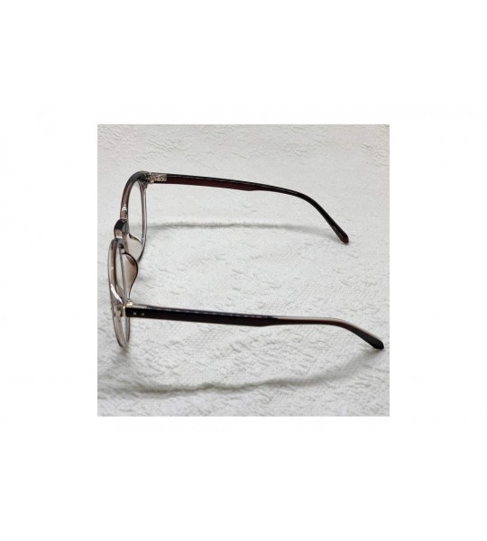 Oversized Oversized Big Round Horn Rimmed Eye Glasses Clear Lens Oval Frame Non Prescription - Brown 75781 - C318ZIQ3WXA $25.26