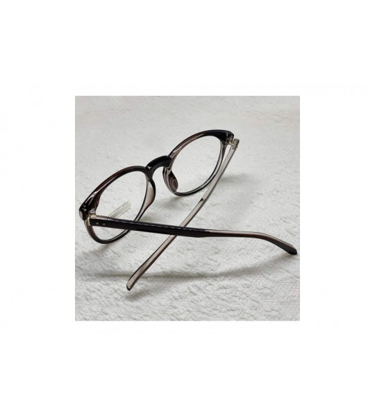 Oversized Oversized Big Round Horn Rimmed Eye Glasses Clear Lens Oval Frame Non Prescription - Brown 75781 - C318ZIQ3WXA $25.26