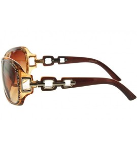 Oversized Rhinestone Bifocal Reading Sunglasses Readers for Women - Brown - Brown Lens - C818I7SN9XK $35.66