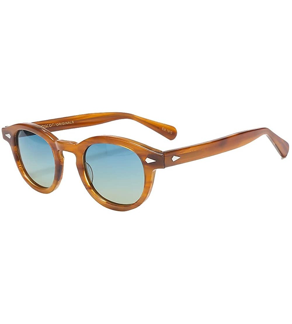 Oval Captain Plastic Sunglasses Fashion Gradation - C18 - CS18ZLDMTDE $50.62