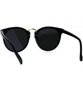 Rectangular Hipster Plastic Horned Rim Mens Metal Bridge Sunglasses - Black Mirror - CL1868770O5 $19.57