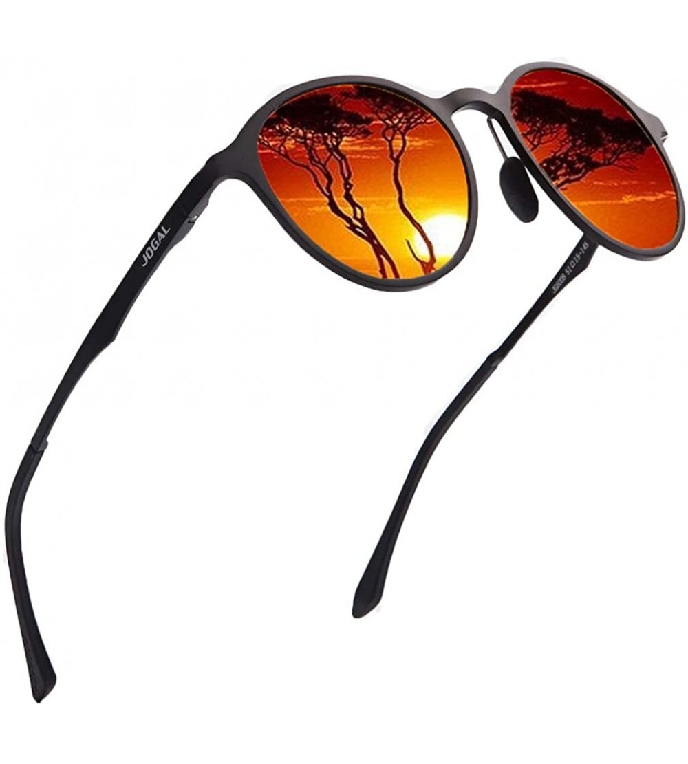 Wayfarer Retro Round Trendy Polarized Sunglasses for Women and Men UV400 Protection - Black Frame+red Lens01 - CM18KWGWH0Y $3...