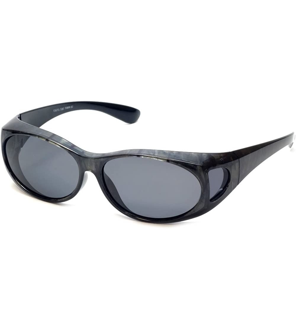 Oval Polarized Wear-Over Sunglasses 2866 - Green Camo - CG182TE0G2I $26.24