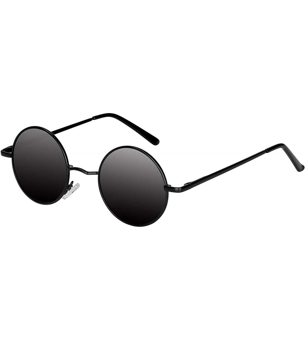 Wrap Vintage Round Sunglasses John Lennon Style Steampunk with Polarized Lenses for Retro Women and Men - C211LMWYDMN $26.36