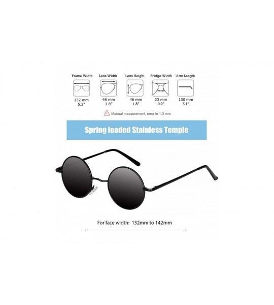 Wrap Vintage Round Sunglasses John Lennon Style Steampunk with Polarized Lenses for Retro Women and Men - C211LMWYDMN $26.36