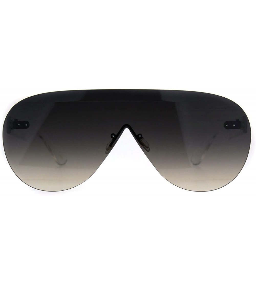 Shield Mens Futuristic Rimless Panel Shield Racer Pilots Sunglasses - Smoke - C718C7I2ZTU $22.42