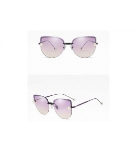 Round Women Sunglasses Retro Grey Drive Holiday Round Non-Polarized UV400 - Purple - CH18R093D7M $19.28