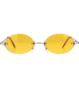 Rimless Rimless Oval Sunglasses Metal Frame Trendy Unisex Shades UV 400 - Gold (Yellow) - CE18SCN7CG5 $19.27