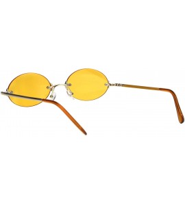 Rimless Rimless Oval Sunglasses Metal Frame Trendy Unisex Shades UV 400 - Gold (Yellow) - CE18SCN7CG5 $19.27