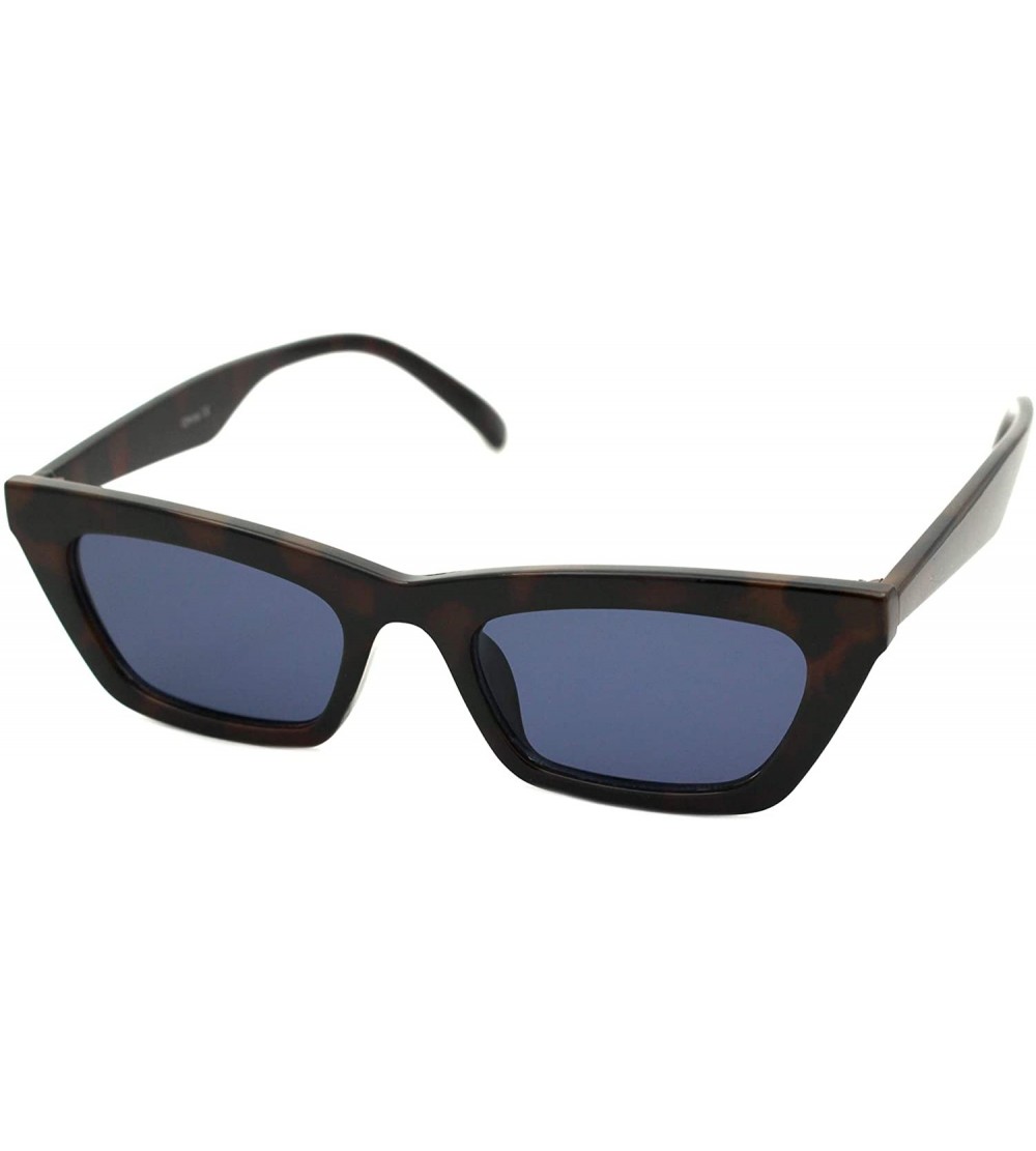 Rectangular Womens Rectangular Cateye Sunglasses Retro Style Shades UV 400 - Tortoise (Black) - C518XYUOLM0 $21.07