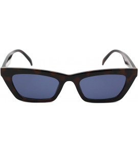 Rectangular Womens Rectangular Cateye Sunglasses Retro Style Shades UV 400 - Tortoise (Black) - C518XYUOLM0 $21.07