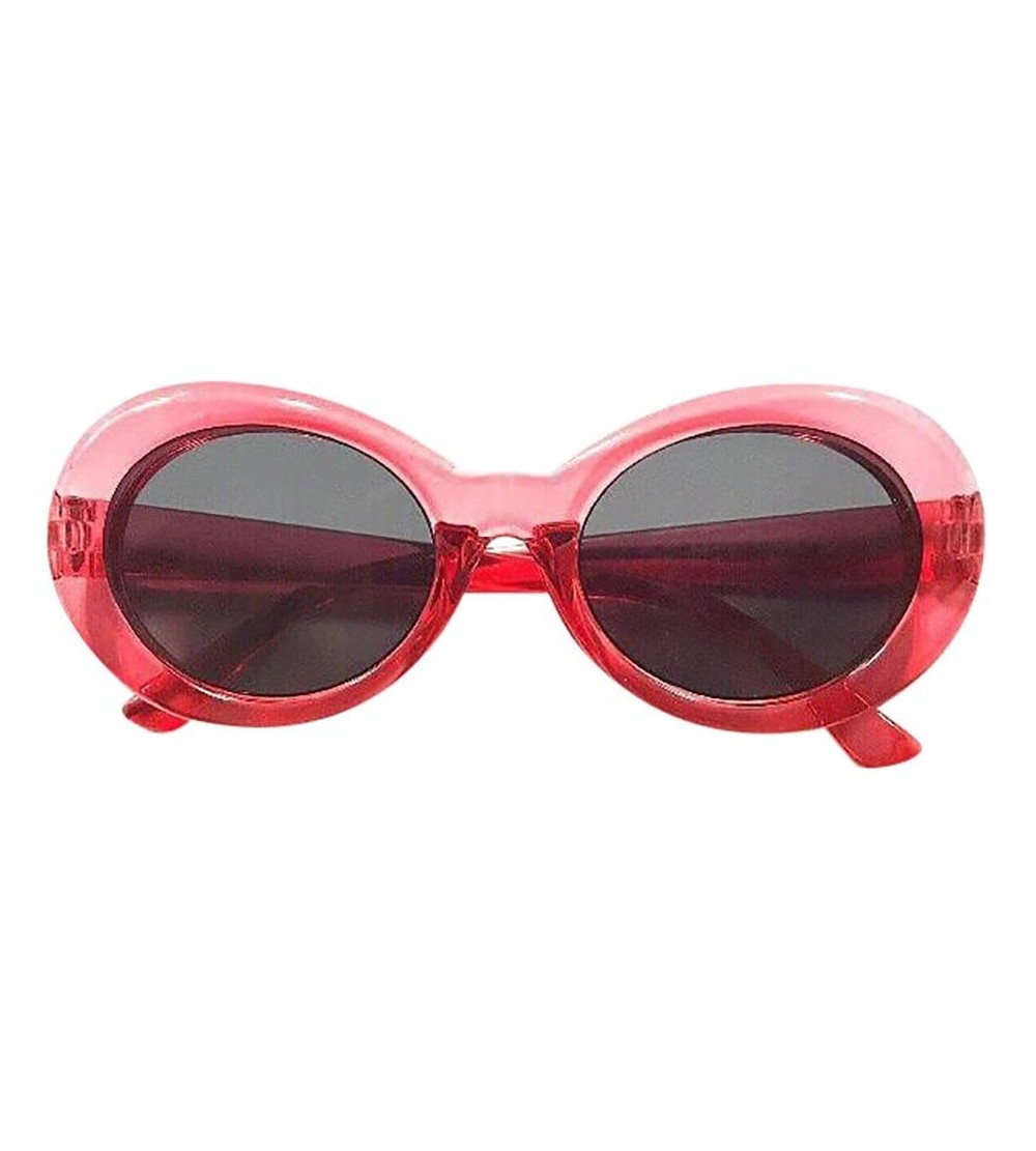 Square Round Polarized Sunglasses for Women - and Vintage Polarized Sunglasses Rapper Oval Shades Grunge Glasses - D - C41960...
