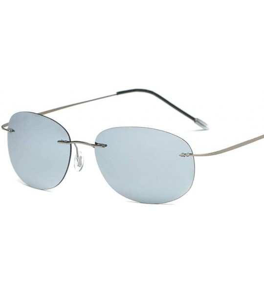 Rimless Sunglasses Frameless Titanium Light Sunglasses Polarized Sunglasses Driver Driving Glasses - CT18X7LRS9E $81.52