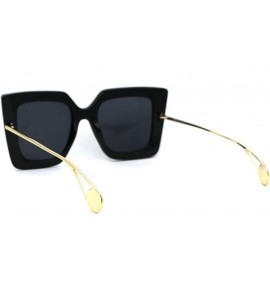 Oversized Womens 90s Chic Thick Plastic Oversize Cat Eye Sunglasses - All Black - CZ18ZWQ8X82 $19.48