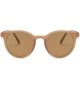 Round Unisex Sunglasses Retro Coffee Drive Holiday Round Non-Polarized UV400 - Coffee - CN18RI0SYU8 $15.67