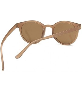 Round Unisex Sunglasses Retro Coffee Drive Holiday Round Non-Polarized UV400 - Coffee - CN18RI0SYU8 $15.67