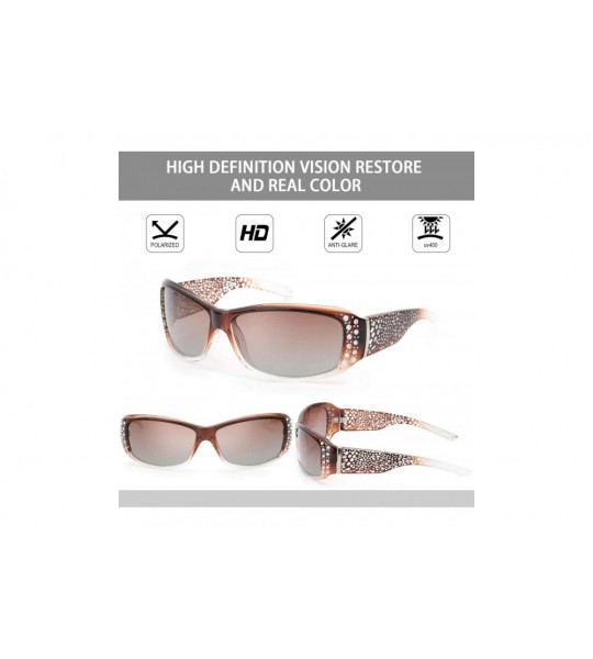 Oversized Rhinestone Polarized Sunglasses for Women - 100% UV400 Protection Driving/Fishing/Shopping Women Sunglasses - C018S...