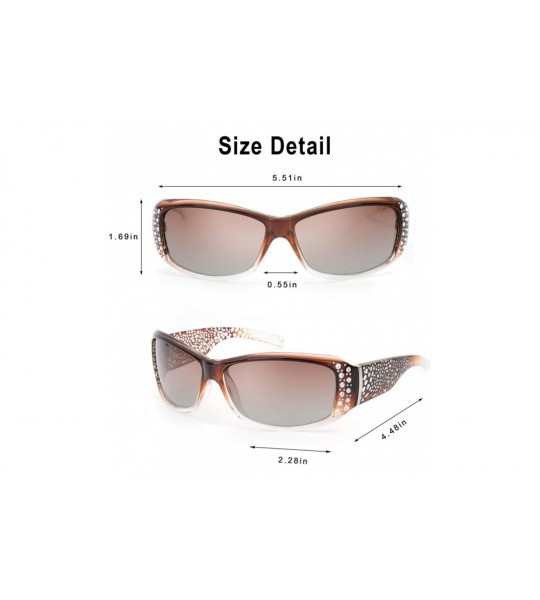 Oversized Rhinestone Polarized Sunglasses for Women - 100% UV400 Protection Driving/Fishing/Shopping Women Sunglasses - C018S...