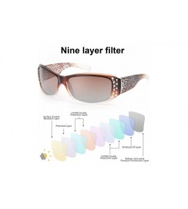 Oversized Rhinestone Polarized Sunglasses for Women - 100% UV400 Protection Driving/Fishing/Shopping Women Sunglasses - C018S...